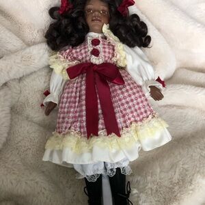 Charming Doll with Red and White Checkered Dress
